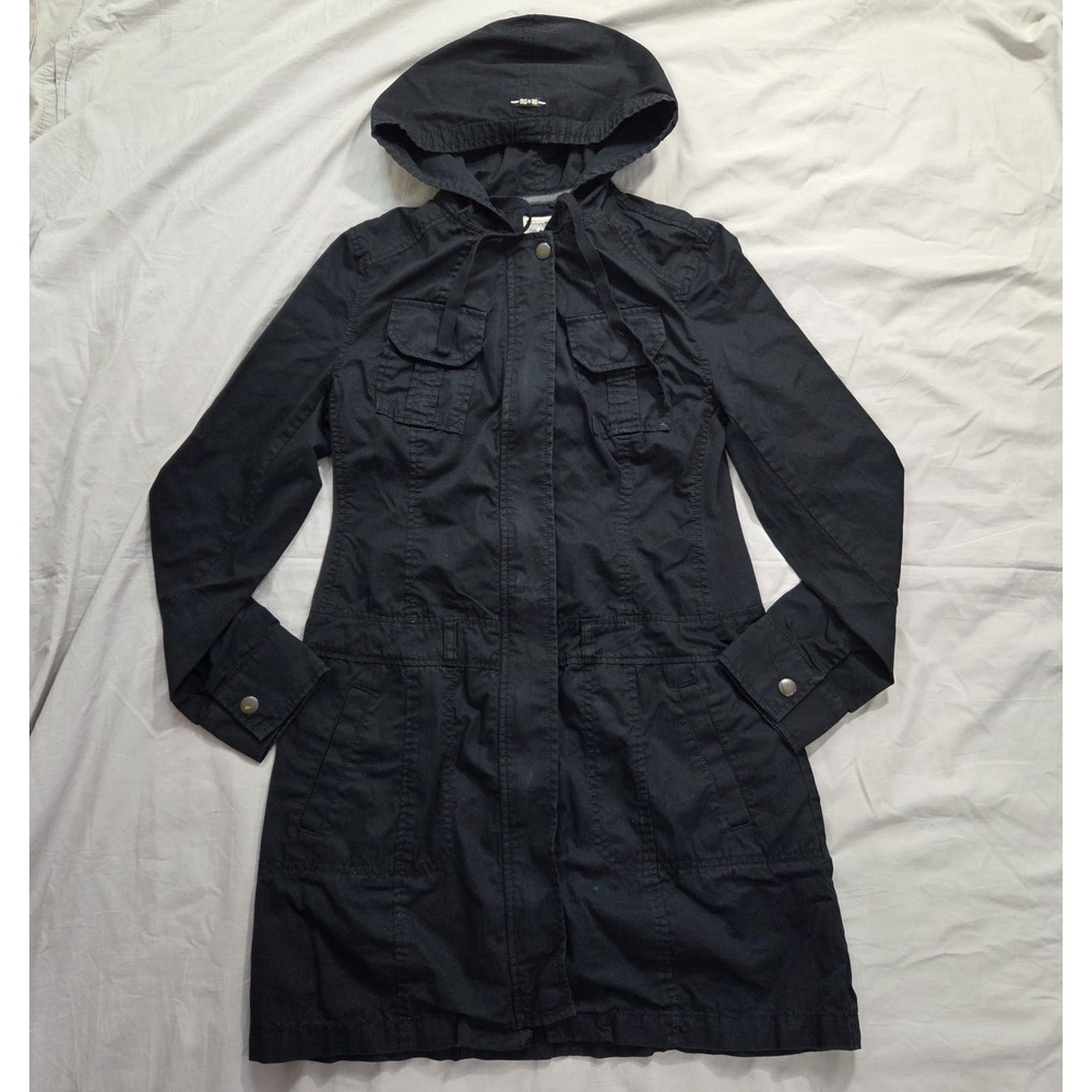 Converse One Star Womens Full Zip Hooded Cargo Coat Cotton Military Skate Sz S